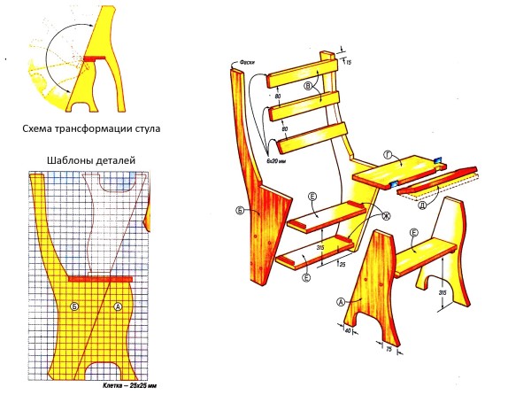 Схема сборки стула