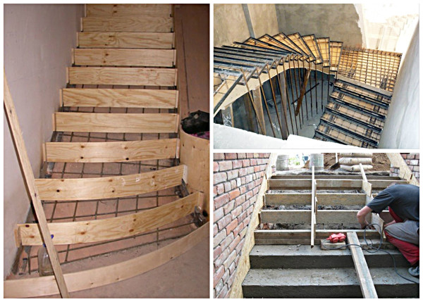 Этапы изготовления монолитной лестницы