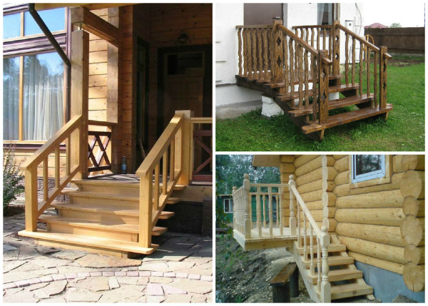 Варианты деревянных входных лестниц