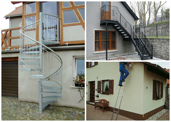 Разновидности конструкций наружных лестниц